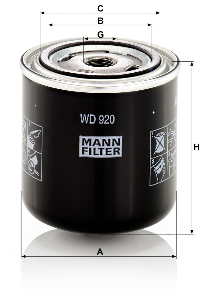 Фильтр гидравлики рулевой рейки Mann-Filter WD920 цена, от 17.06 USD