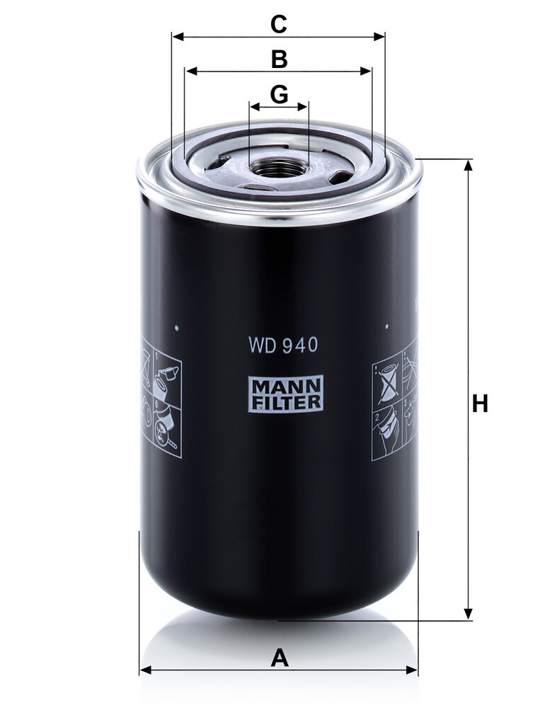 WD940 Mann-Filter Масляный фильтр двигателя