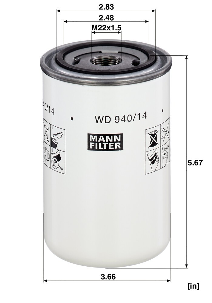 Фильтр очистки масла центробежный Mann-Filter WD94014 цена, от 63.02 USD
