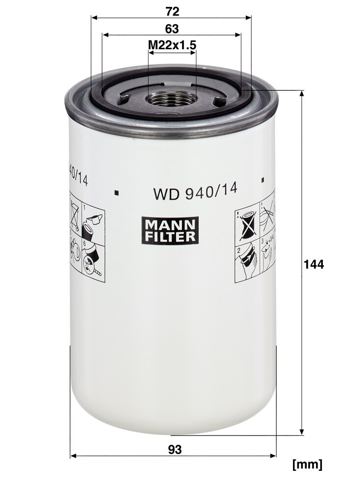 WD94014 Mann-Filter Масляный фильтр двигателя