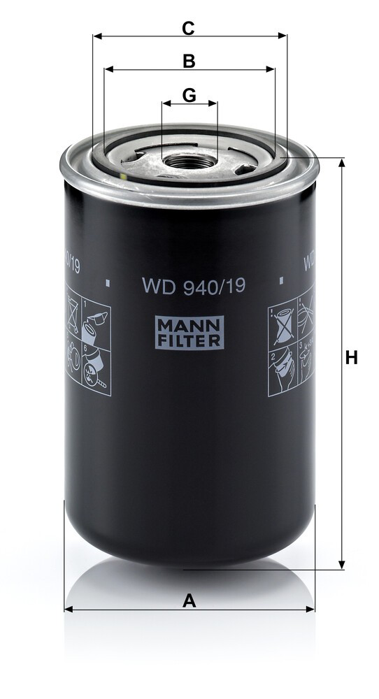 WD94019 Mann-Filter Масляный фильтр двигателя