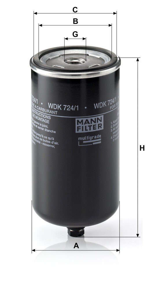 Фильтр тонкой очистки топлива Mann-Filter WDK7241 цена, от 16.09 USD