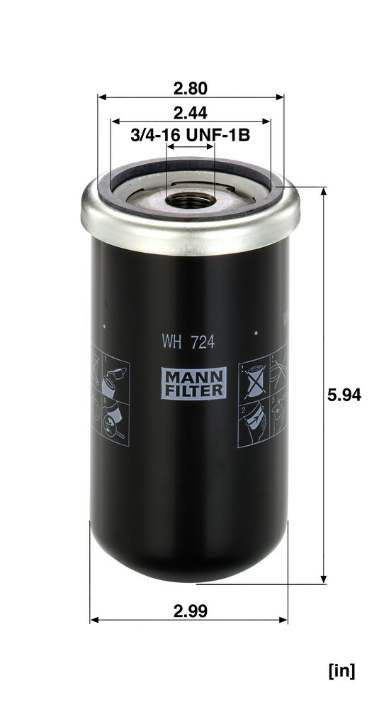 Фильтр очистки масла центробежный Mann-Filter WH724 цена, от 40.79 USD