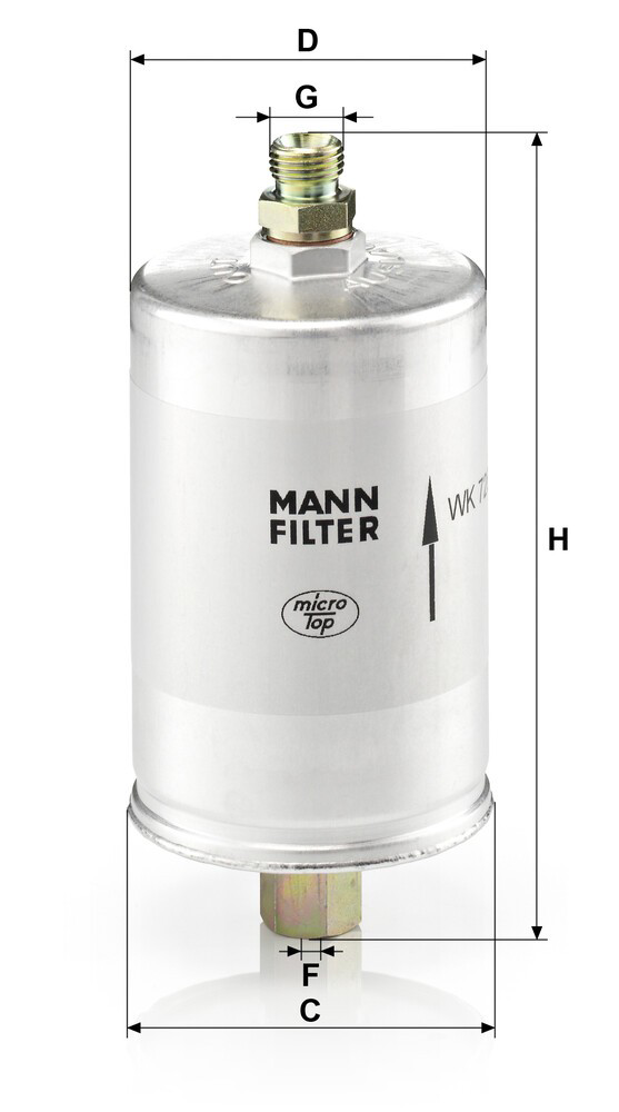 Фильтр тонкой очистки топлива Mann-Filter WK726 цена, от 22.77 USD