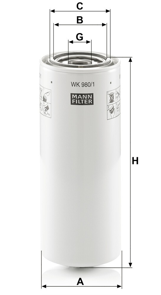 Фильтр тонкой очистки топлива Mann-Filter WK9801 цена, от 23.05 USD