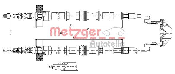 Задний трос ручника Metzger 115859 цена, от 37.08 USD