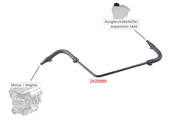 Шланг расширительного бачка верхний Metzger 2420666 цена, от 29.80 USD