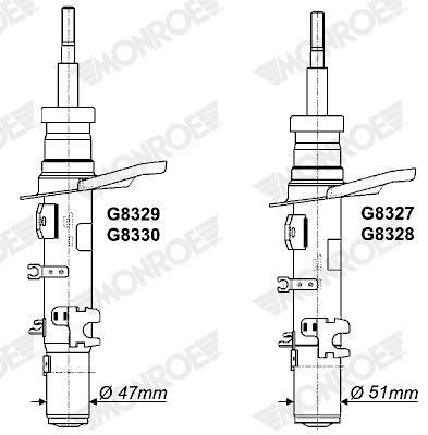 G8330 Monroe Амортизатор передний левый