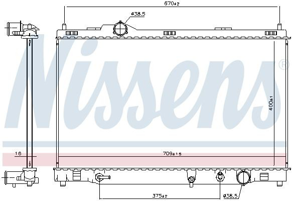 Радиатор охлаждения Nissens 606167