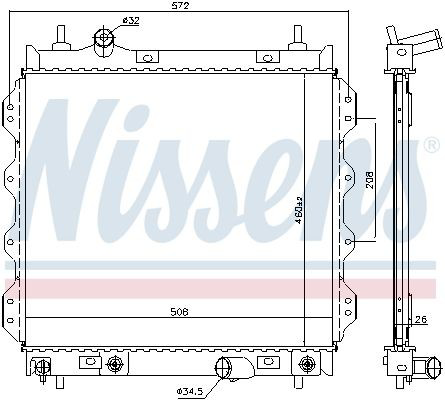 Радиатор охлаждения двигателя Nissens 61002 цена, от 103.05 USD