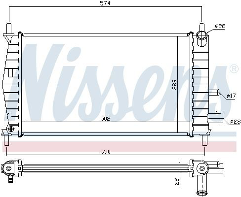 Радиатор охлаждения двигателя Nissens 62085A цена, от 58.25 USD