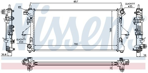 Радиатор охлаждения двигателя Nissens 63556 цена, от 141.66 USD