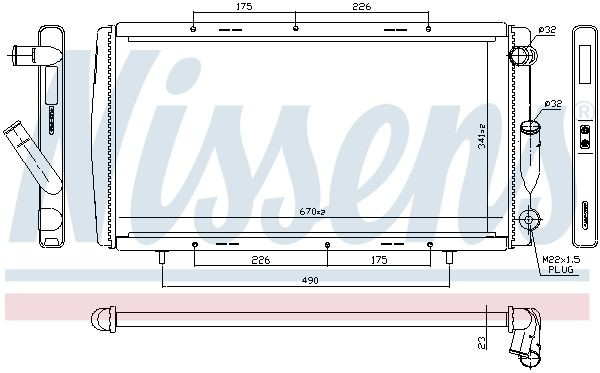 Купить 63911A Nissens Радиатор водяной