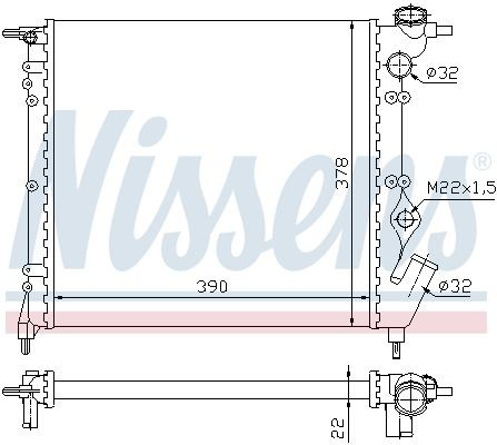 Радиатор охлаждения двигателя Nissens 63929 цена, от 45.83 USD