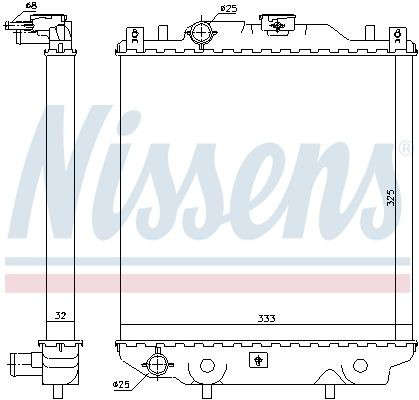 Радиатор охлаждения двигателя Nissens 64174A цена, от 57.85 USD