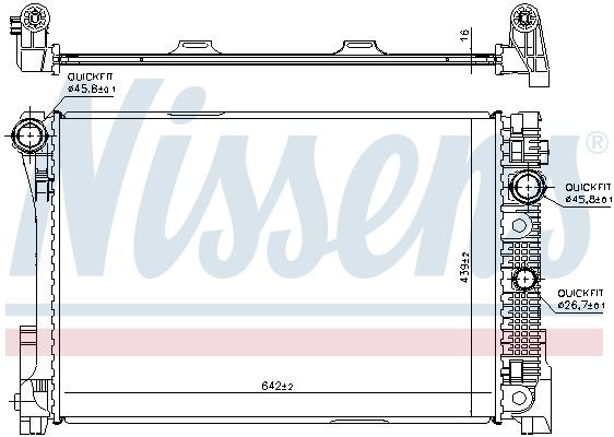 Купить 67164 Nissens Радиатор водяной