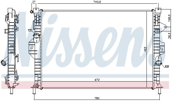 Радиатор охлаждения Nissens 69253