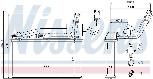 70529 Nissens Радиатор отопителя салона