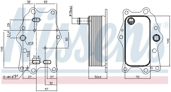 Радиатор масляный (холодильник), под фильтром Nissens 91165 цена, от 90.97 USD