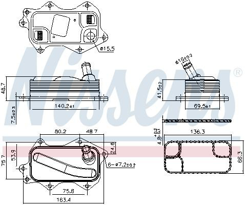 Радиатор масляный (холодильник), под фильтром Nissens 91380 цена, от 73.60 USD