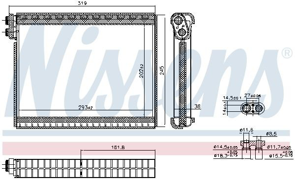 Радиатор испарителя кондиционера Nissens 92364 цена, от 107.96 USD