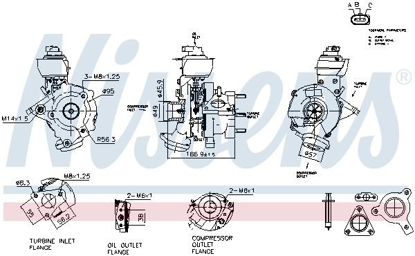 Турбонагнетатель Nissens 93854 цена, от 459.85 USD