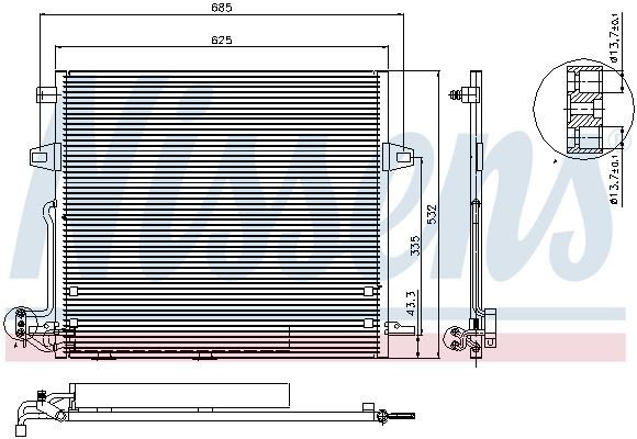 Конденсатор кондиционера Nissens 940066 цена, от 125.69 USD