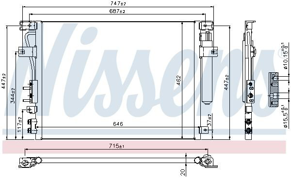 Конденсатор кондиционера Nissens 940348 цена, от 170.47 USD