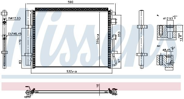 Купить 941010 Nissens Радиатор системы охлаждения кондиционера