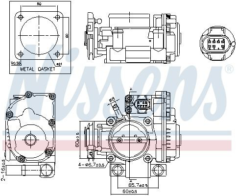Дроссельная заслонка в сборе Nissens 955080 цена, от 115.74 USD