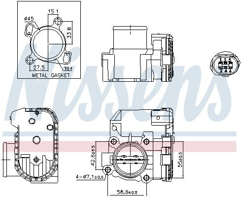 Дроссельная заслонка в сборе Nissens 955191 цена, от 122.61 USD
