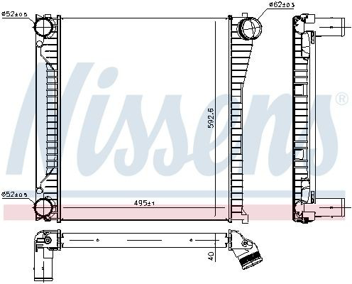 Радиатор интеркуллера Nissens 96136