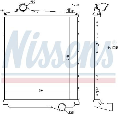 Радиатор интеркуллера Nissens 97082