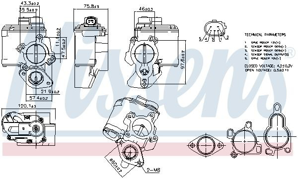 Приборы управления системы рециркуляции Nissens 98261 цена, от 109.71 USD