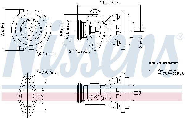 EV119 Magneti Marelli Клапан рециркуляции отработавших газов EGR