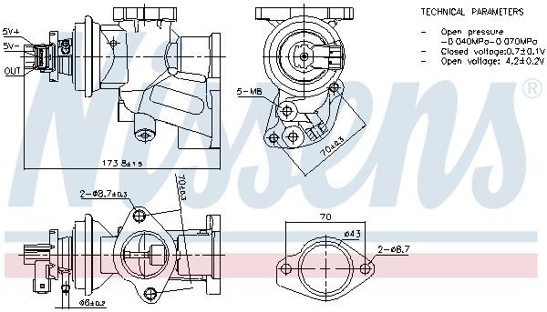 Клапан EGR, рециркуляции газов Magneti Marelli EV117