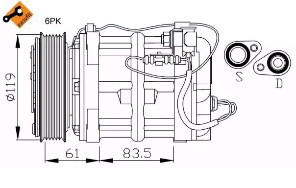 Компрессор системы кондиционирования Volvo 850 седан (LS) (1991 - 1996) цена, от 11513.29 UAH
