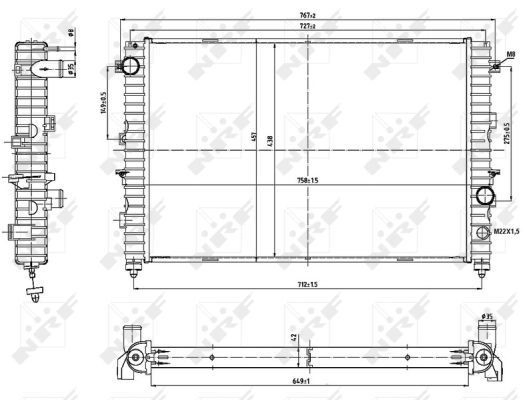 Радиатор PCC107260 Land Rover