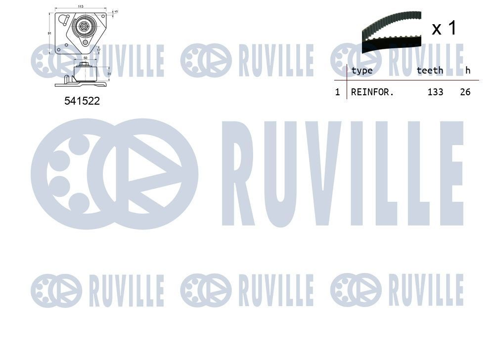 ГРМ ремни, комплект Ruville 550128 цена, от 68.63 USD