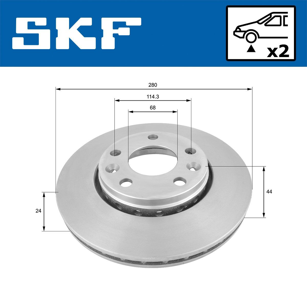 Передний тормозной диск SKF VKBD80008V2