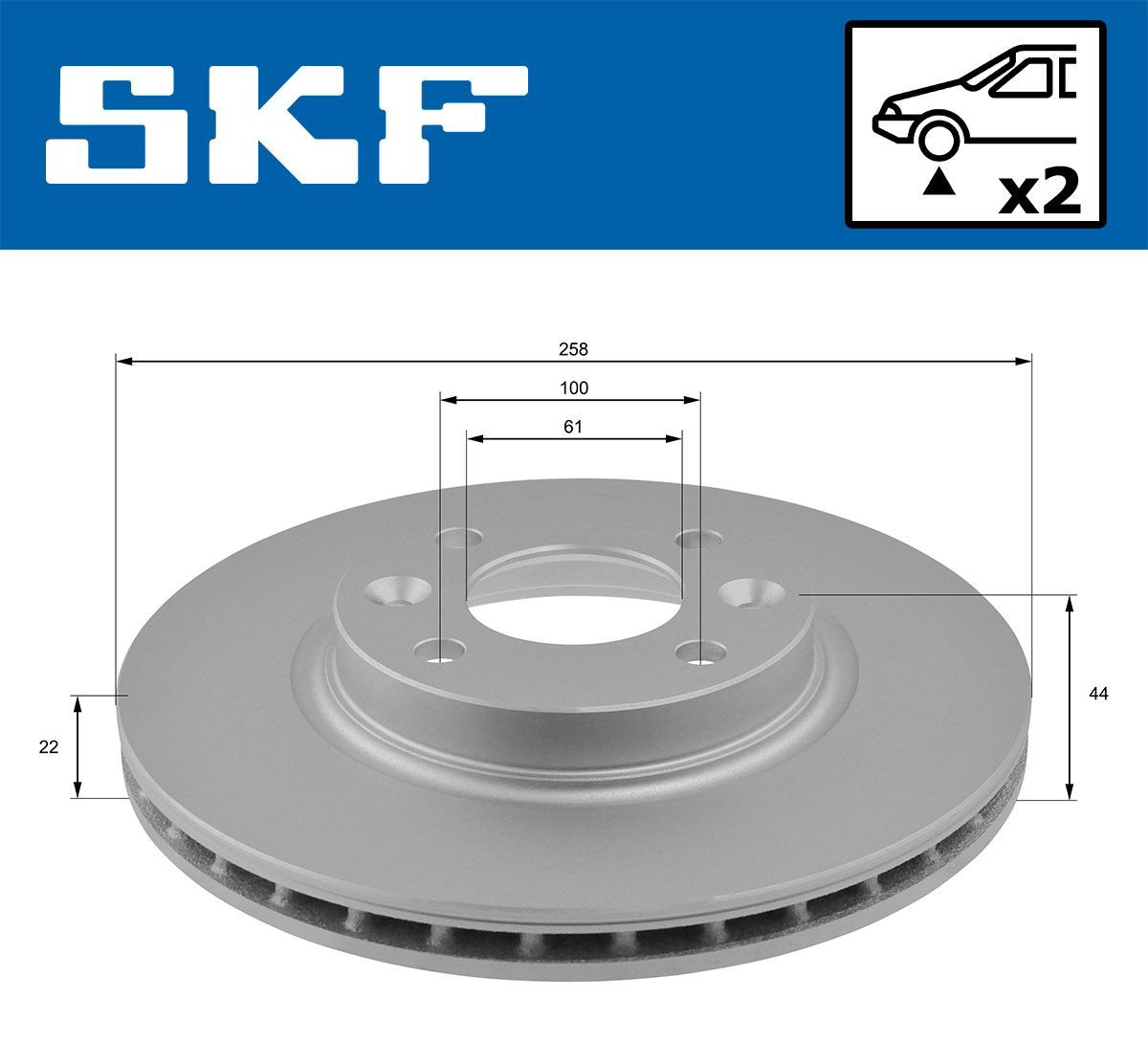 Тормоз дисковый передний SKF VKBD80009V2 цена, от 30.52 USD
