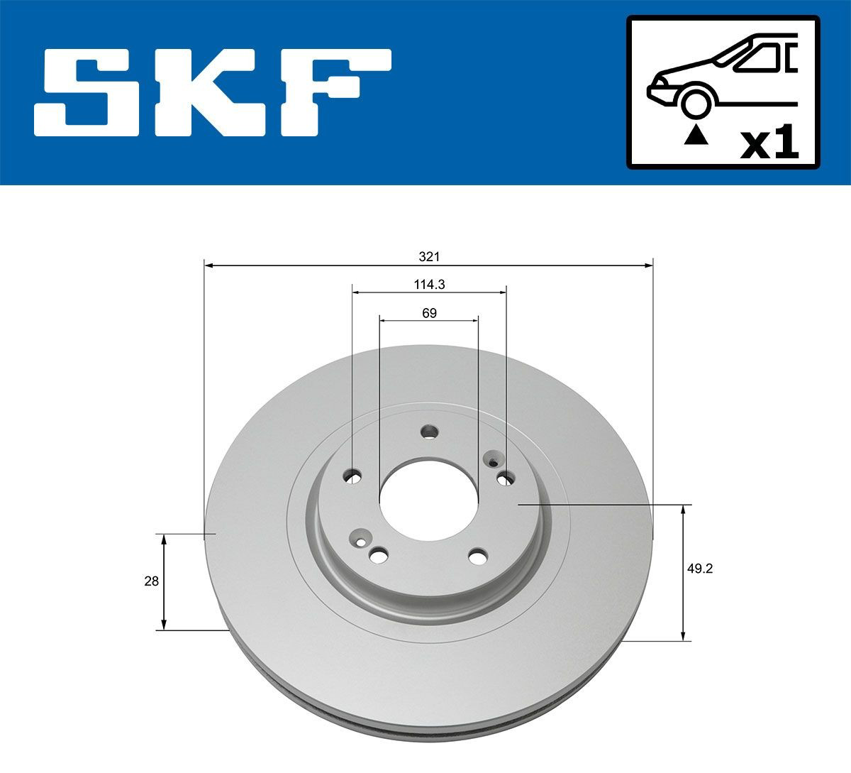 Передние тормозные диски VKBD80281V1 SKF