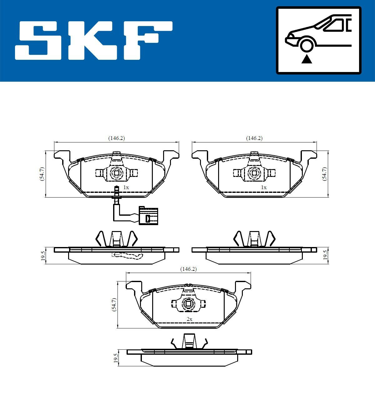 Тормозные колодки SKF VKBP80004E