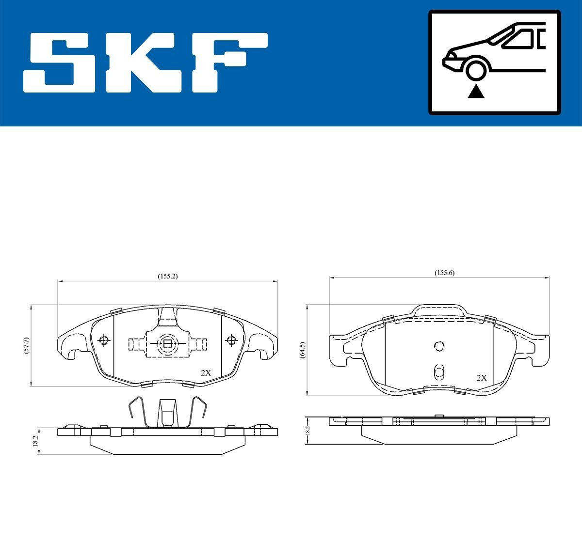 Передние тормозные колодки VKBP80005 SKF