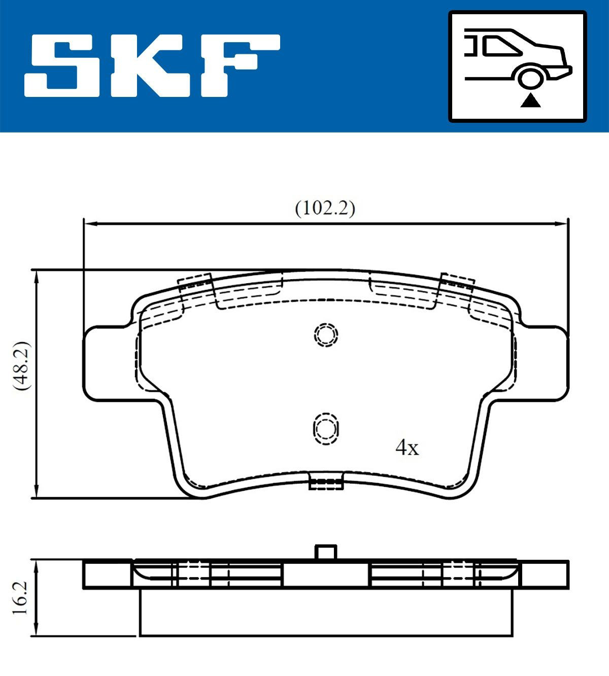 Колодки дисковые  SKF VKBP90088 цена, от 20.83 USD