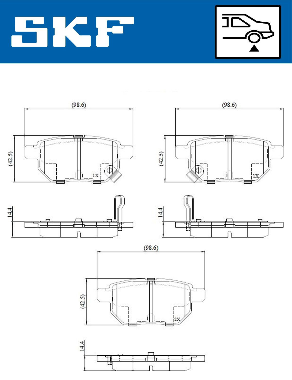 Колодки дисковые  SKF VKBP90282A цена, от 17.17 USD