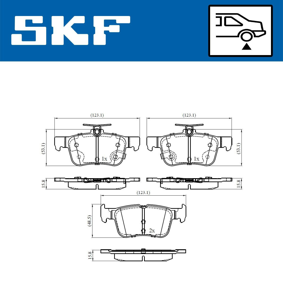 VKBP90371A SKF Колодки тормозные дисковые комплект