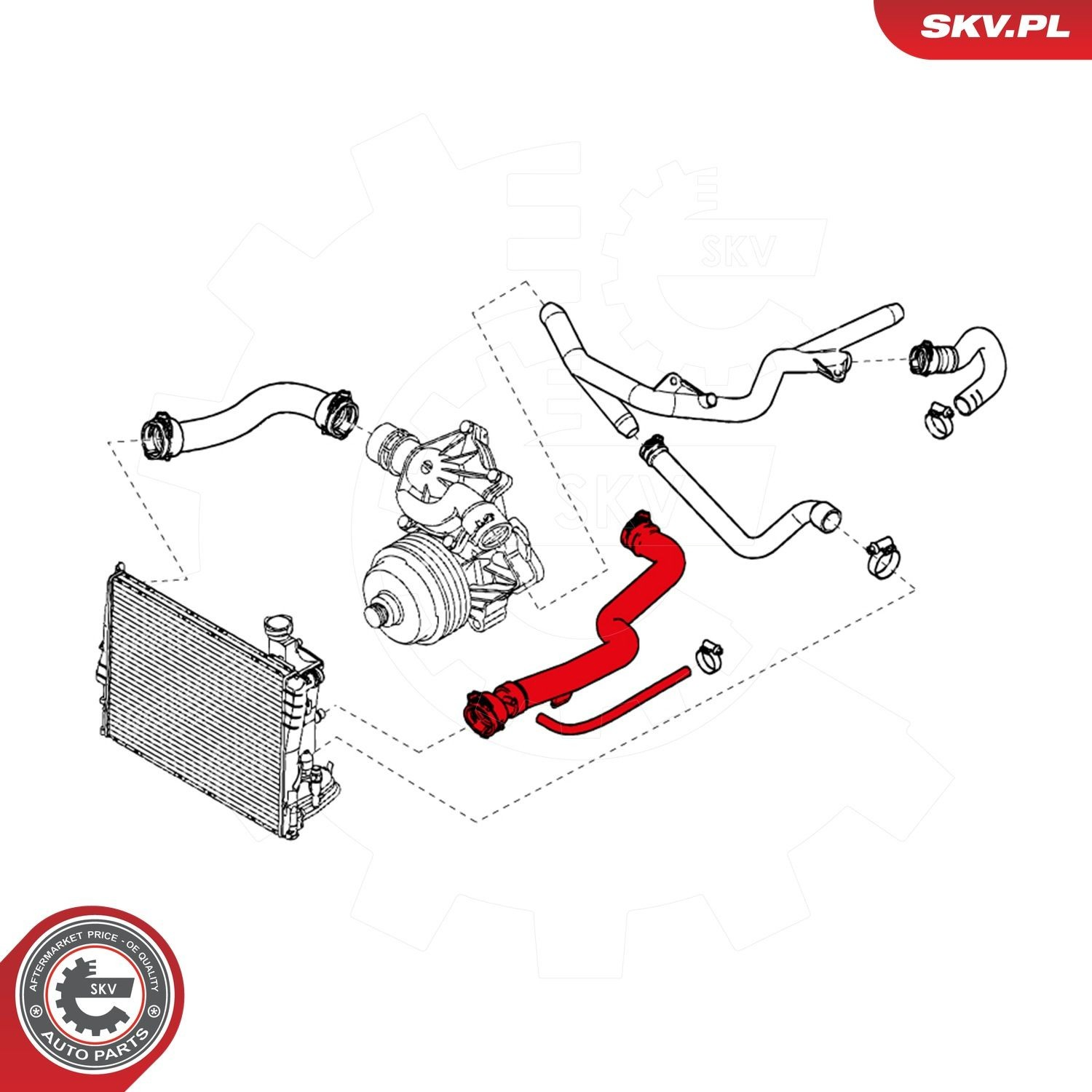 Купить 24SKV373 SKV Патрубок радиатора