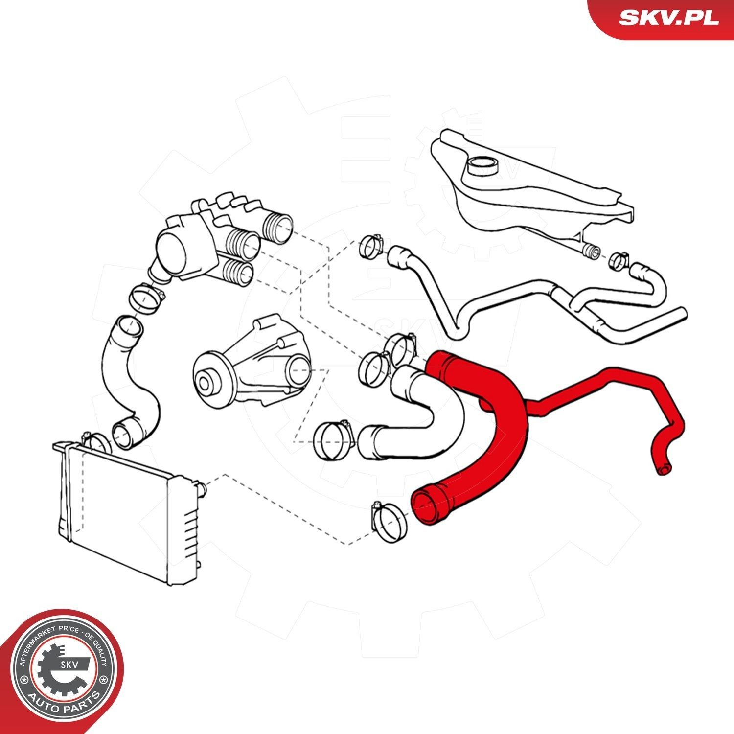 Купить 24SKV390 SKV Патрубок радиатора