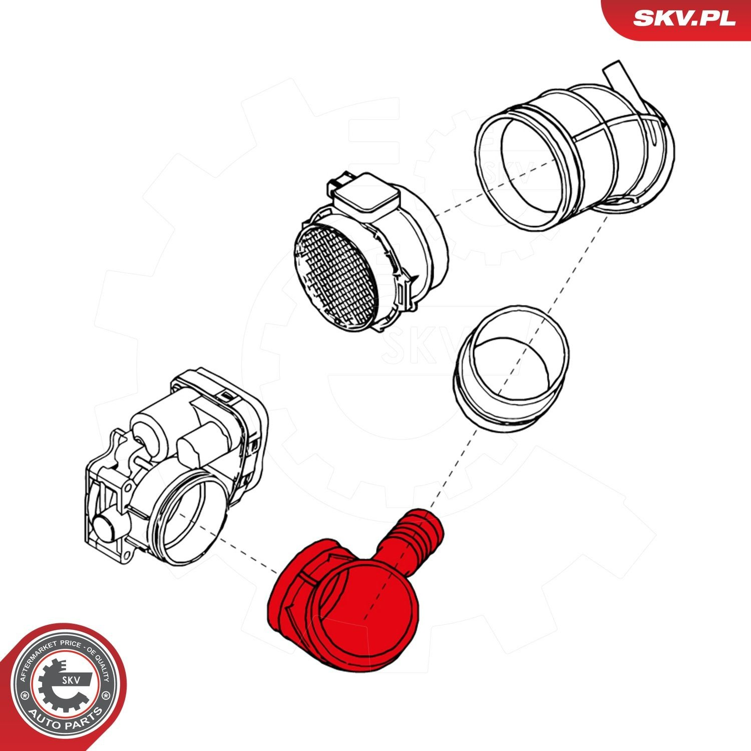 Патрубок воздушный, дроссельной заслонки SKV 24SKV480 цена, от 18.63 USD